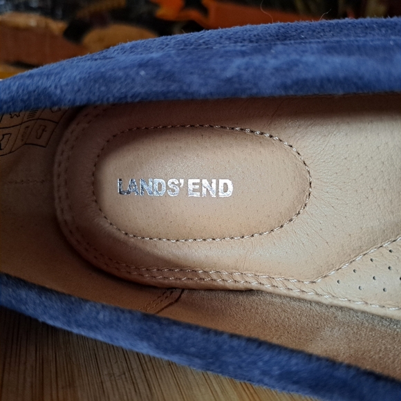 Land's End Slippers, Women Size 9, Unisex, Blue Suede Slip On Flats - Picture 9 of 10